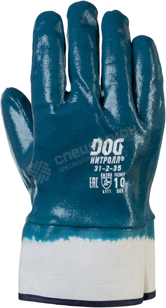 Фотография Перчатки DOG Нитролл 1.2мм синие КП (крага полное)