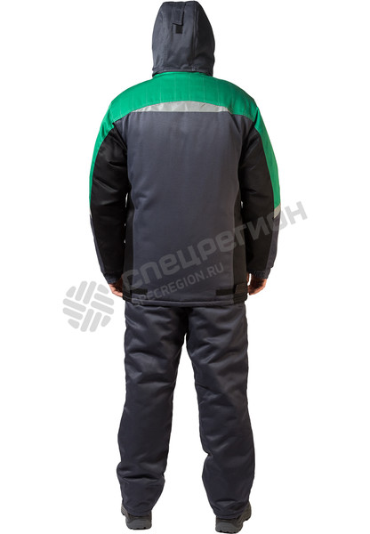 Фотография Костюм утепленный Таймыр с брюками серо-зелёный