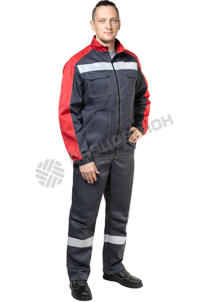 Фотография Костюм рабочий Аватар 2 серо-красный с брюками