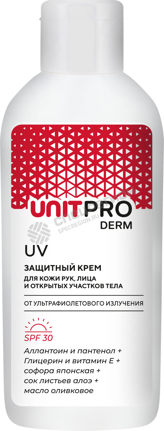Фотография Крем защитный Unitpro Derm UV для лица, рук от ультрафиолетового излучения А,В и С 100 мл