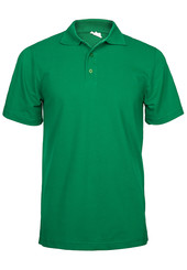 Рубашка поло мужская зелёная 100% х/б